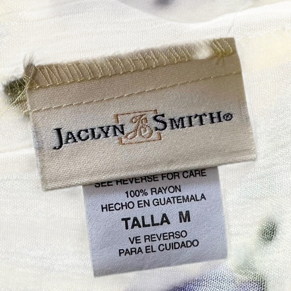 Jaclyn Smith Vintage Yellow Floral Midi Skirt Rayon M - Picture 2 of 4